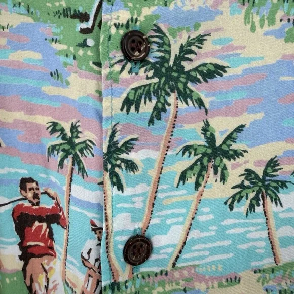 Reyn Spooner Art Eddy Y Golf AOP Hawaiian Vintage 90s Made Hawaii XL Extra Large - Picture 5 of 10